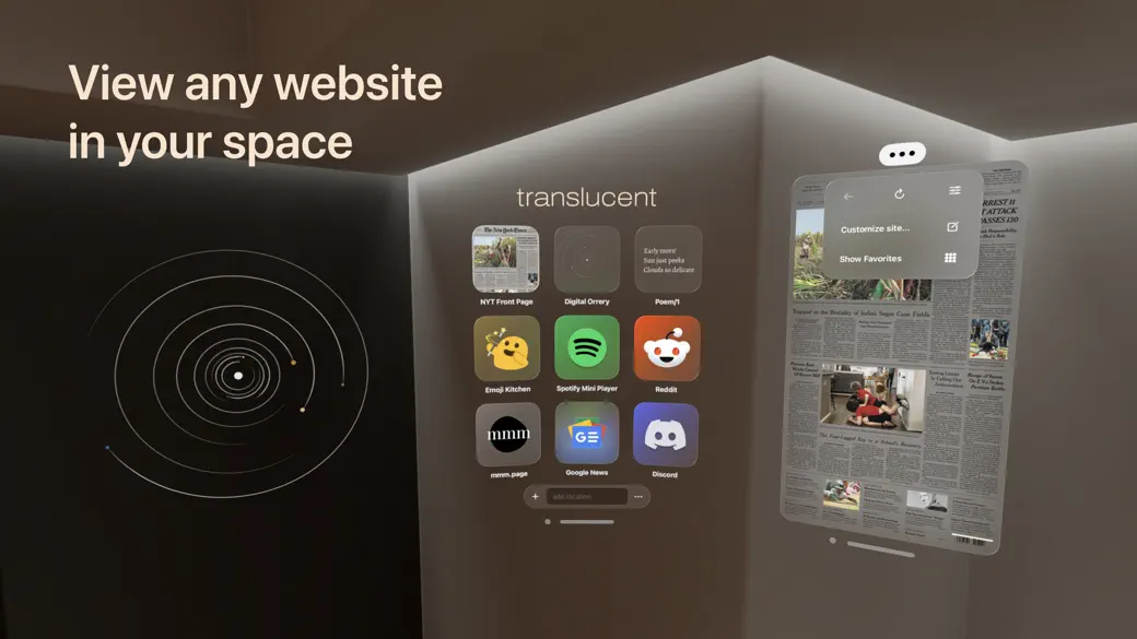 #1. Translucent – Spatial Web Apps (iOS) Ved: artifact.com