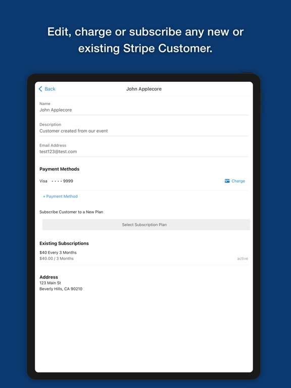 Collect for Stripe iPad screenshot 8 - Business app