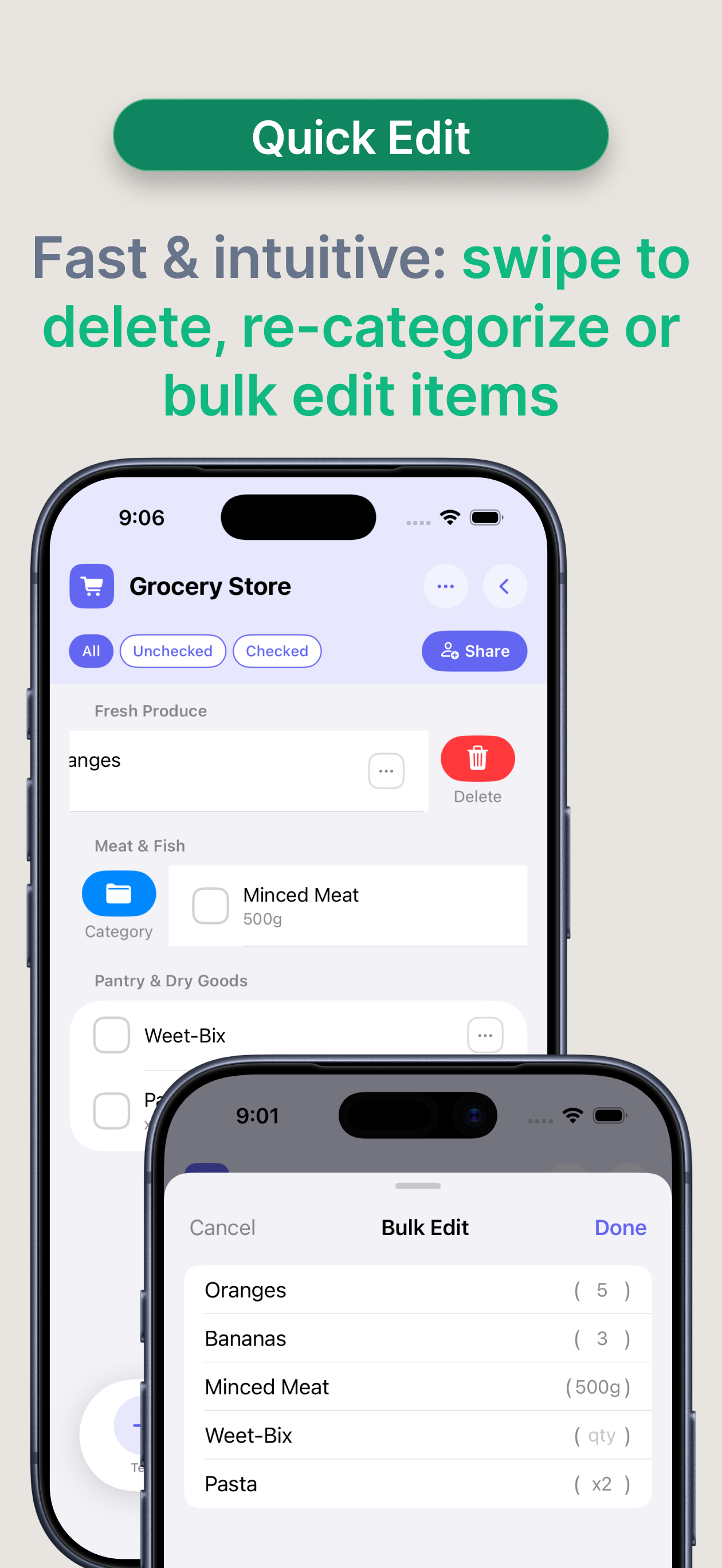 QwkList: Grocery List Maker