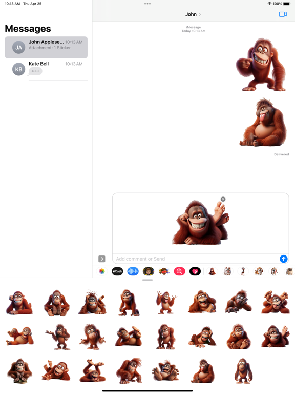 Screenshot #6 pour Goofy Orangutan Stickers