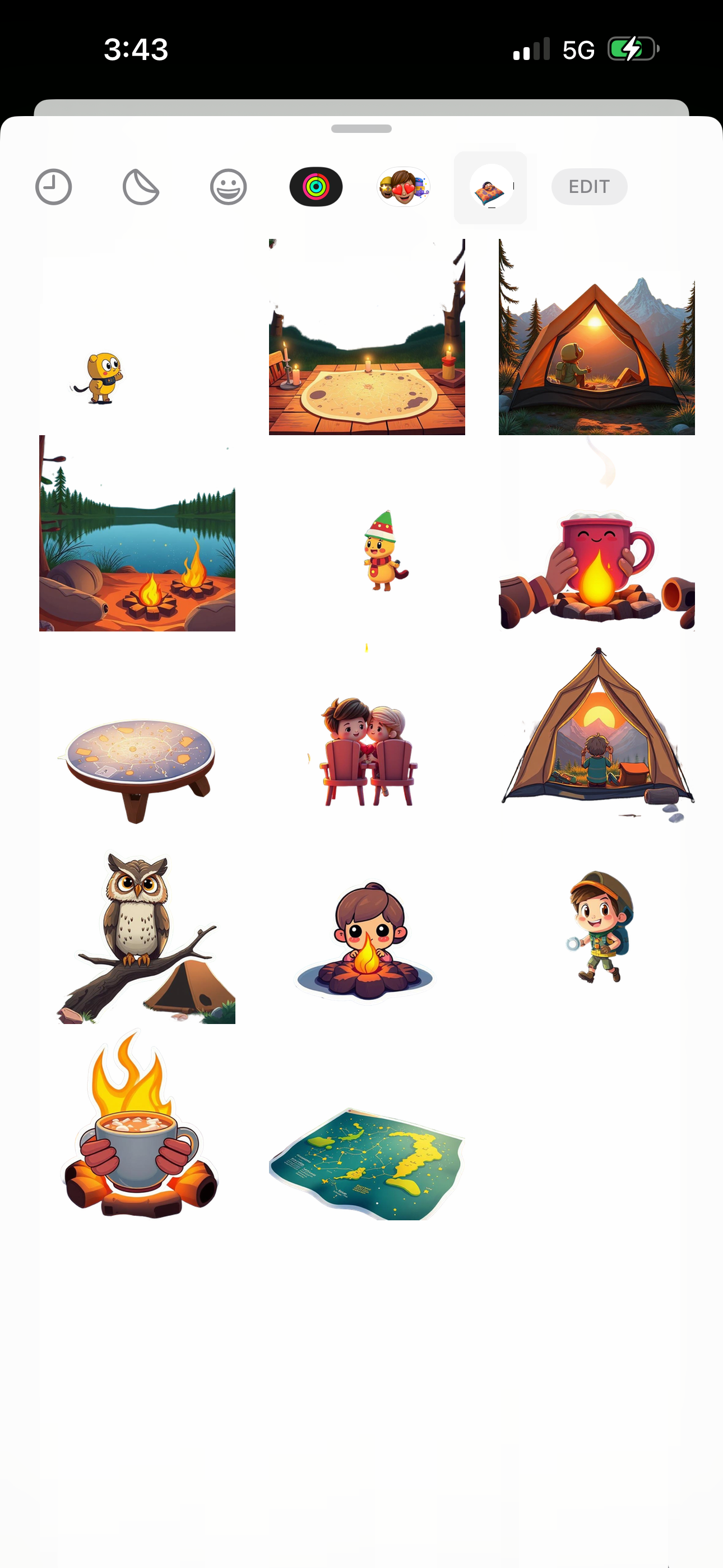 Camping Under Stars Stickers