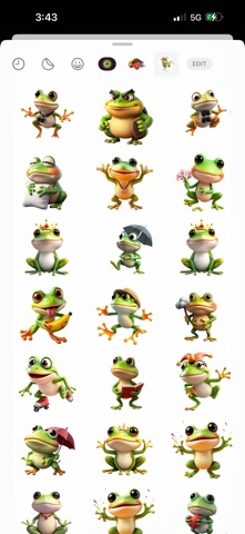 Hopping Frog Stickers iPhone screenshot