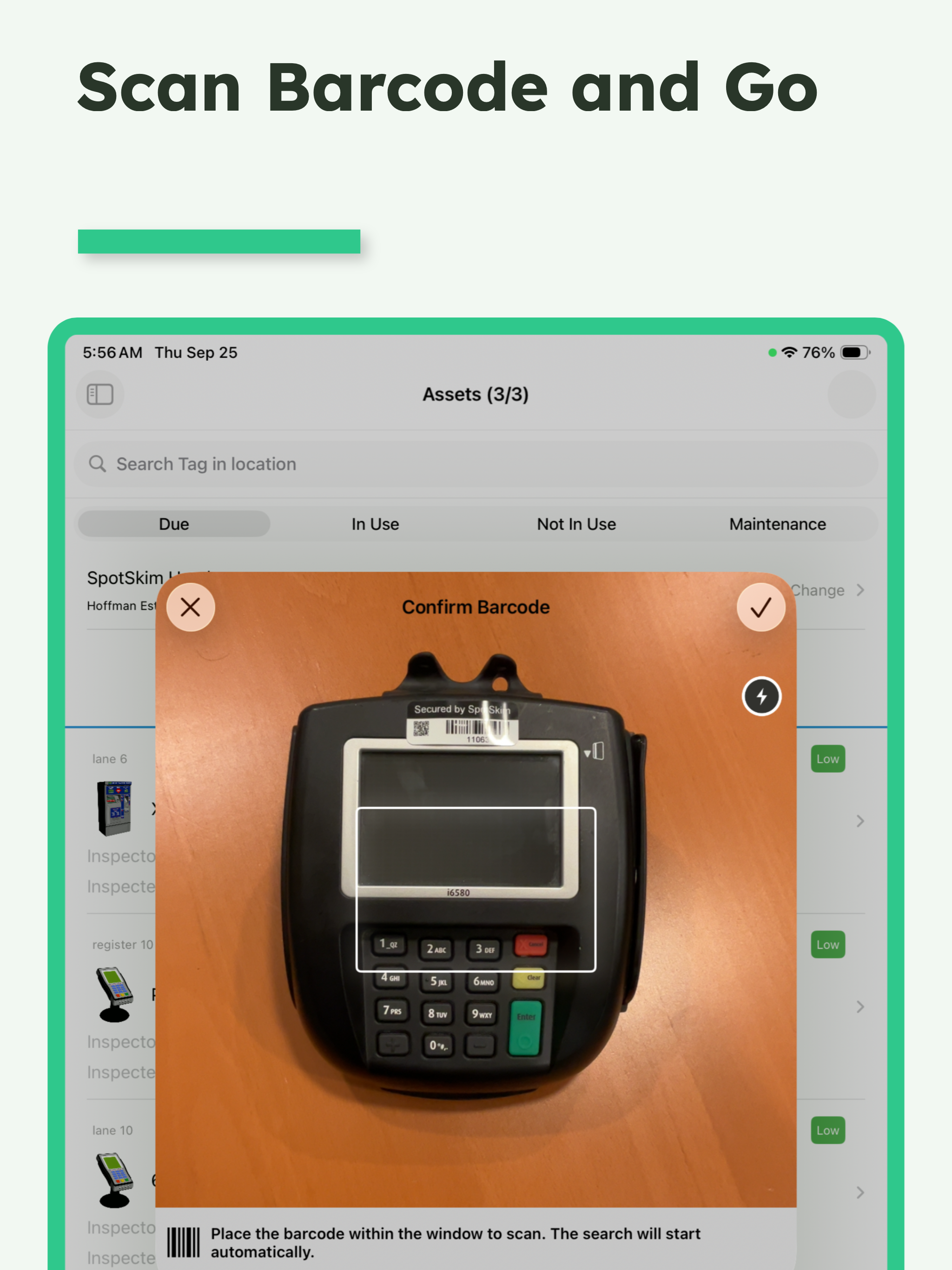 SpotSkim: Inspect POS Assets
