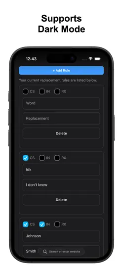 Скриншот Word Replacer For Safari на iPhone 4