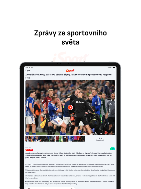 Screenshot #5 pour iSport.cz: zprávy a video