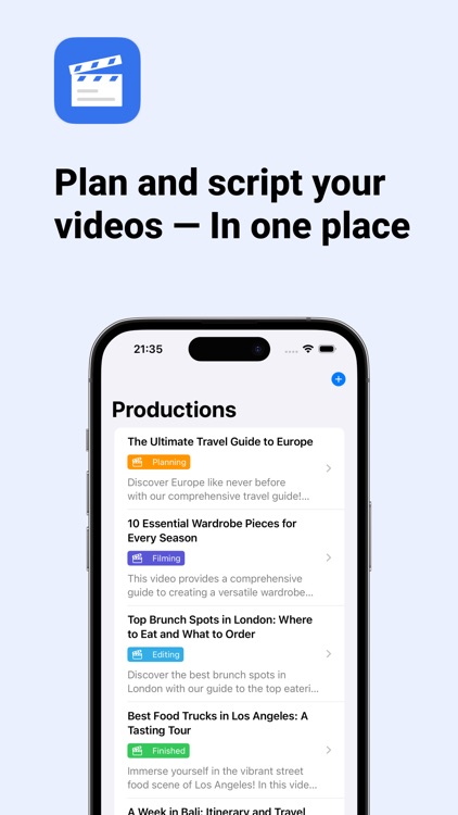 Video Production Planner