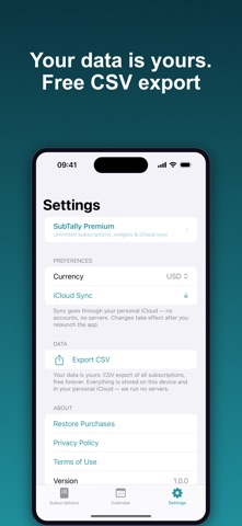 SubTally: Subscription Tracker iPhone screenshot