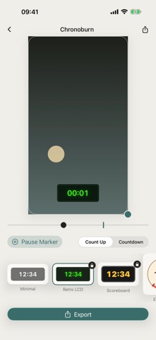 Chronoburn: Video Stopwatch iPhone screenshot