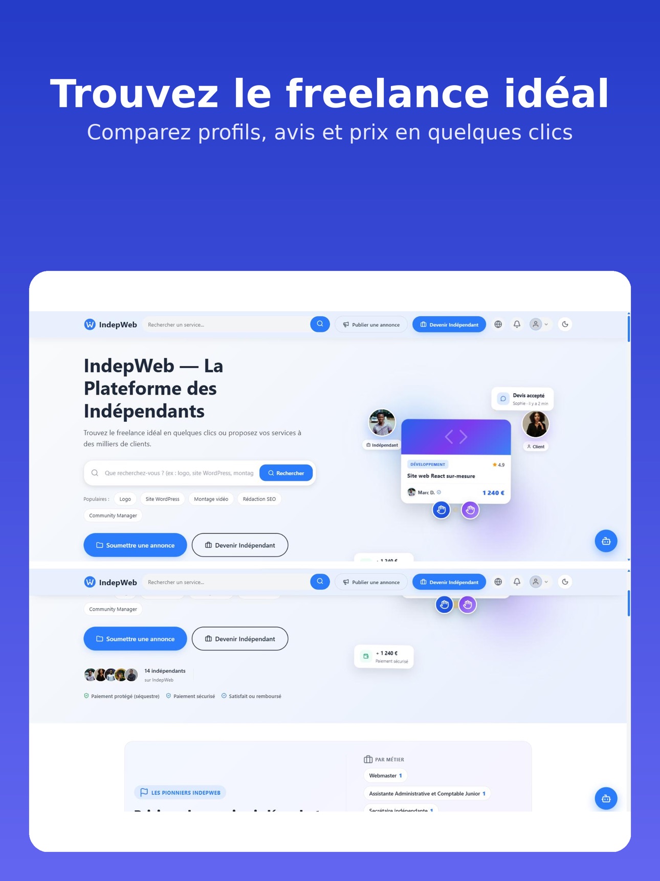 Screenshot 4 of IndepWeb : Missions Freelance