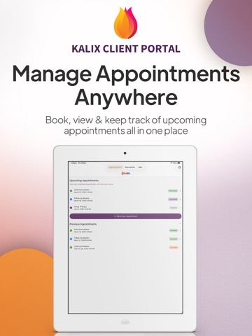 Kalix Client Portal iPad screenshot