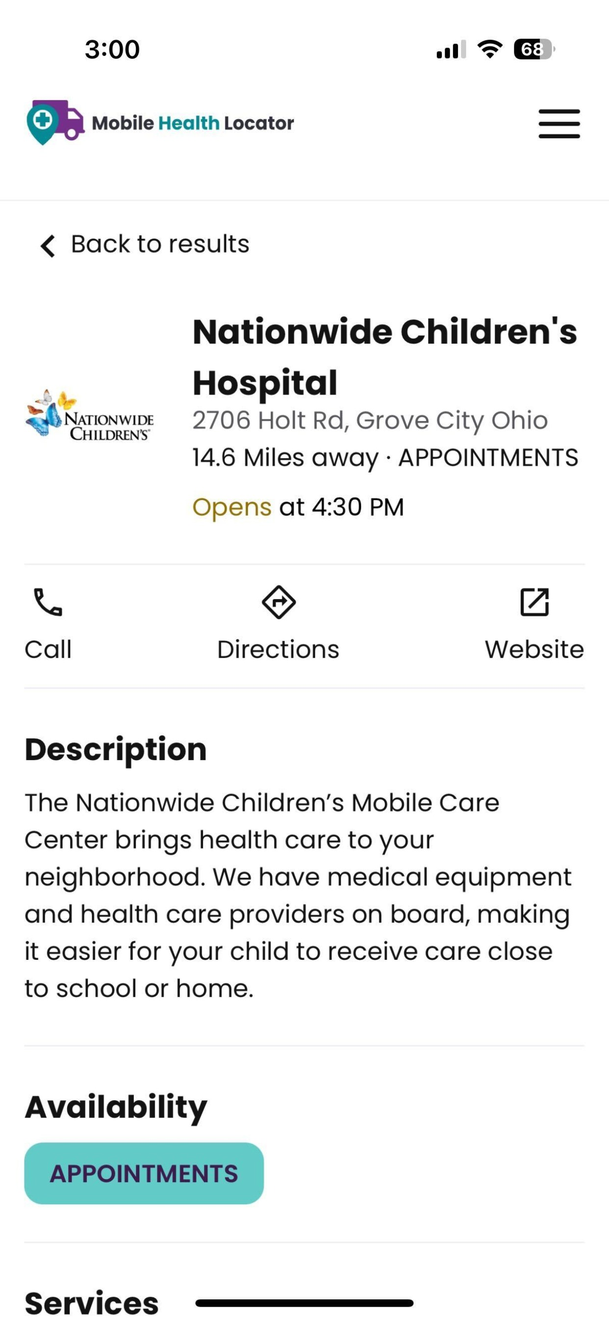 Mobile Health Locator