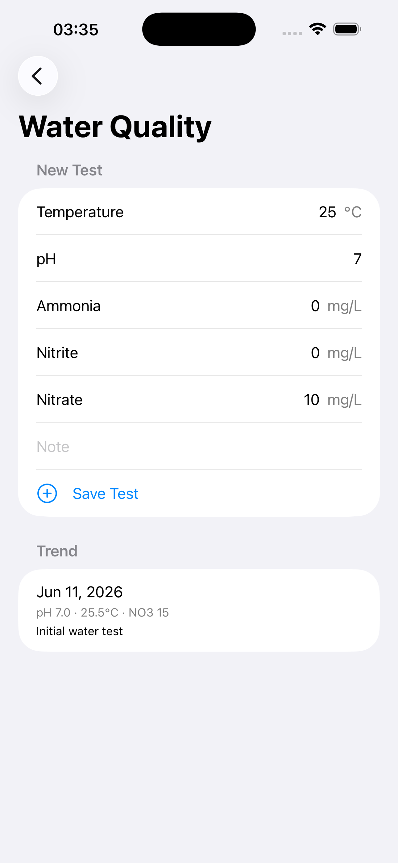 Aquarium Water Care Log2026 screenshot 3