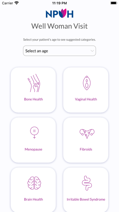 Well Woman Visit App by NPWH Screenshot