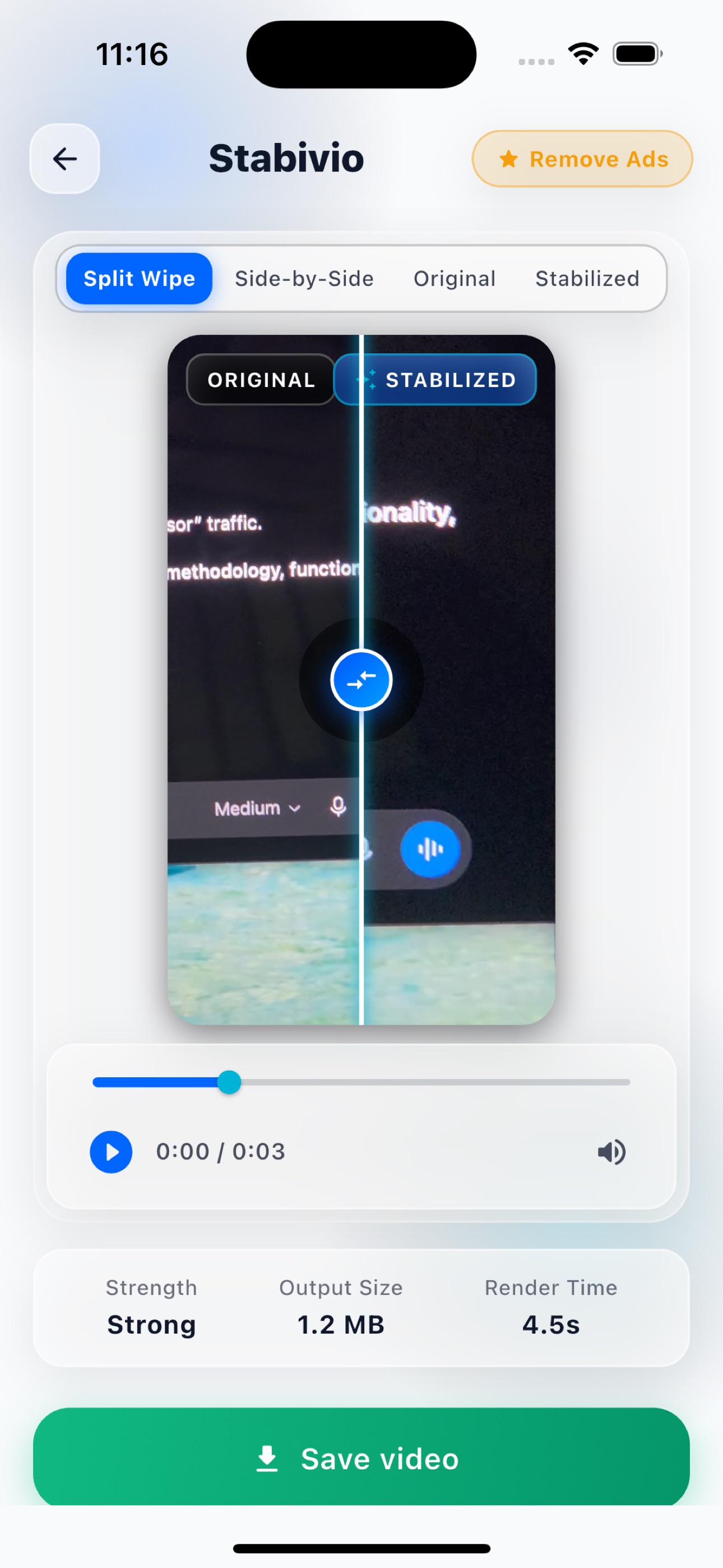Screenshot 1 of Deshake Video & Gimbal Steady