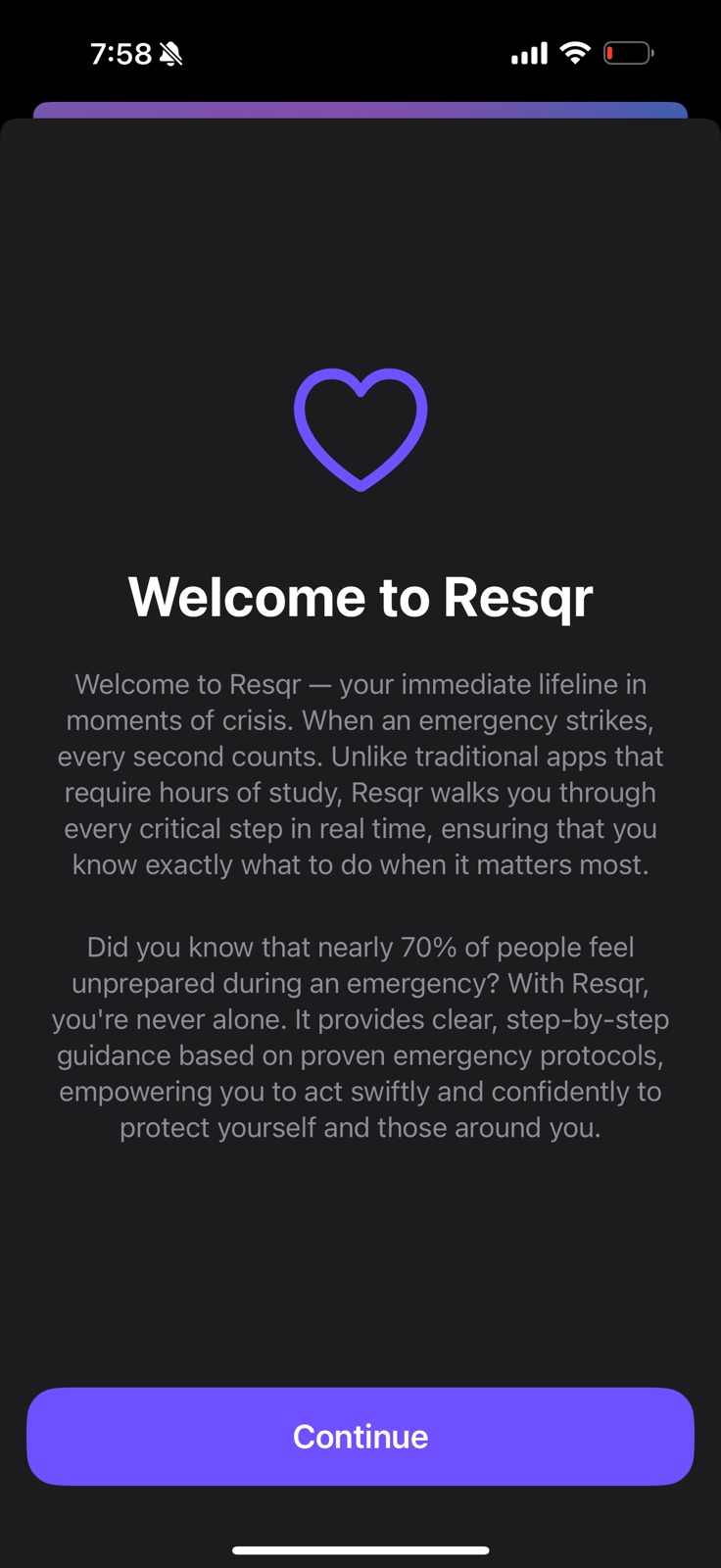Resqr: First Aid Assistance iphone screenshot 1