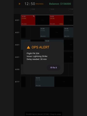AirlineCEO: Schedule Manager iPad screenshot