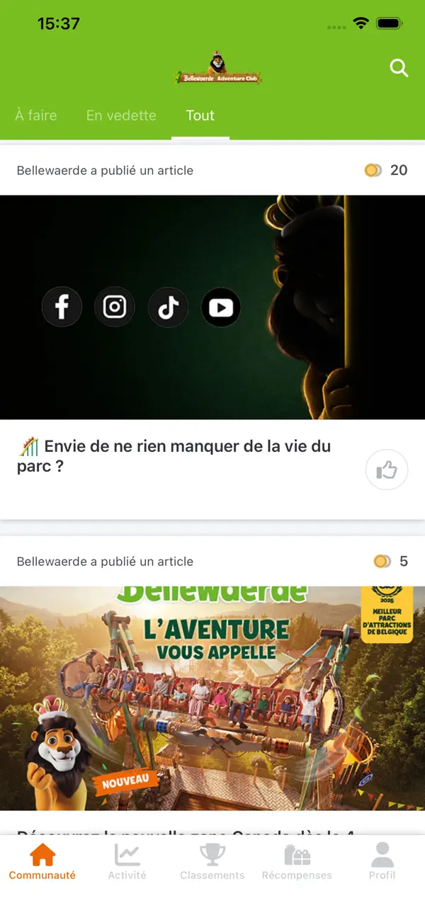 Screenshot #1 pour Bellewaerde Adventure Club