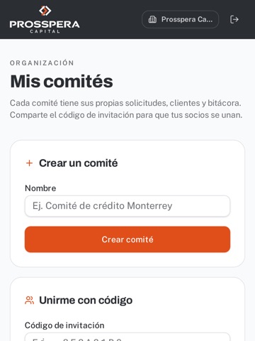 Prosspera Capital iPad screenshot