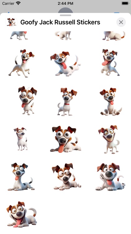 Goofy Jack Russell Stickers