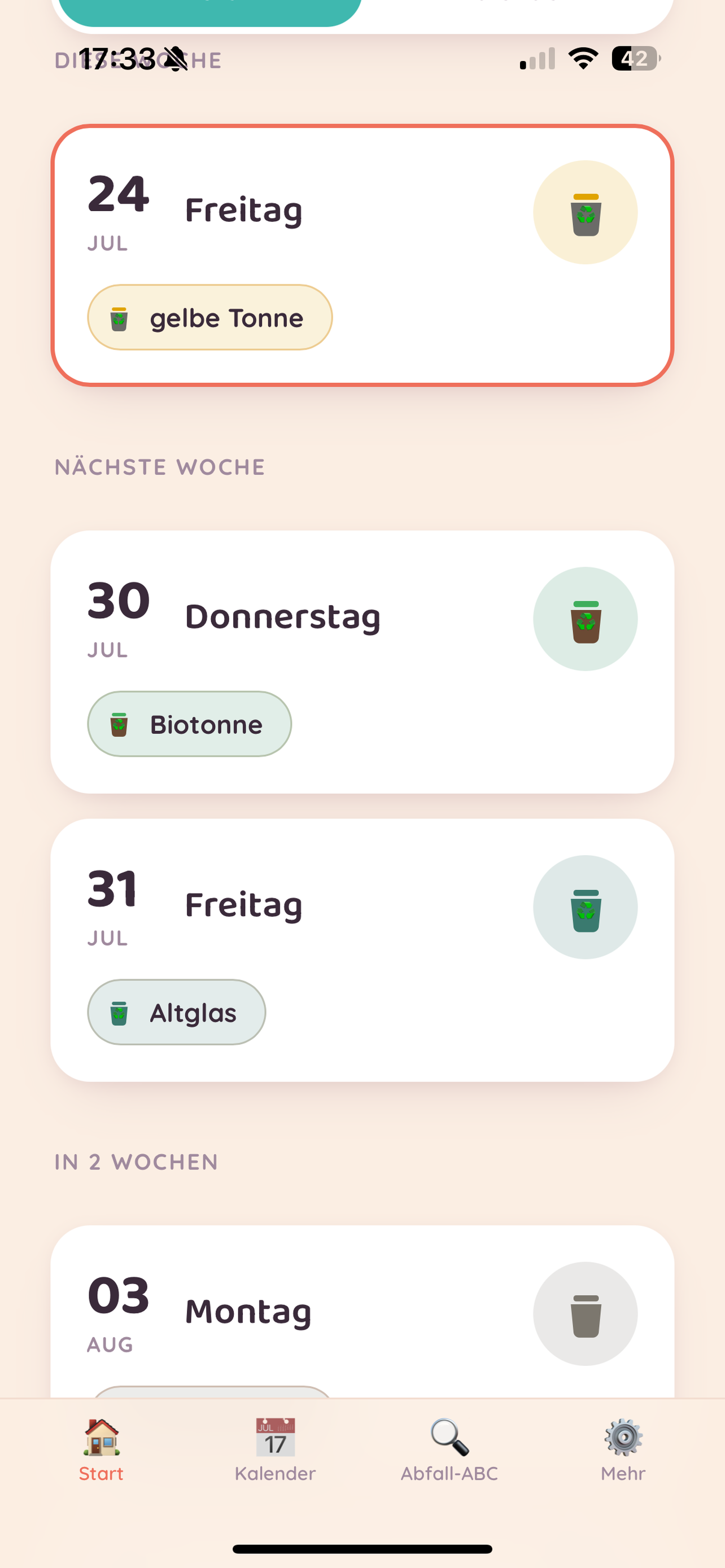Müll-Kalender screenshot 2