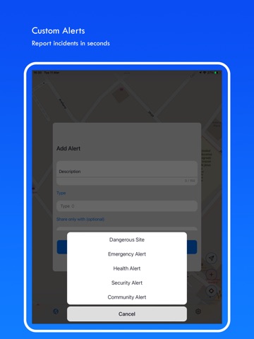 Be Aware - Community Alerts iPad screenshot