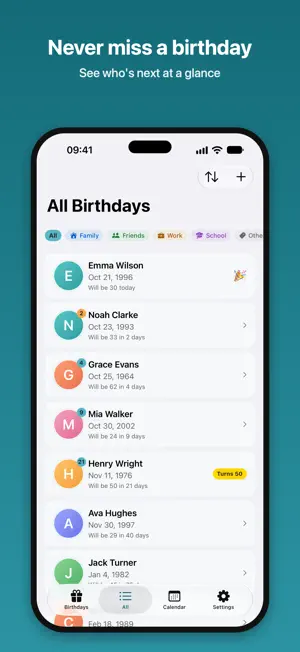 BDays - Birthday Reminder screenshot 1