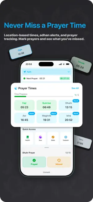 Minara: Prayer Times & Quran screenshot 1