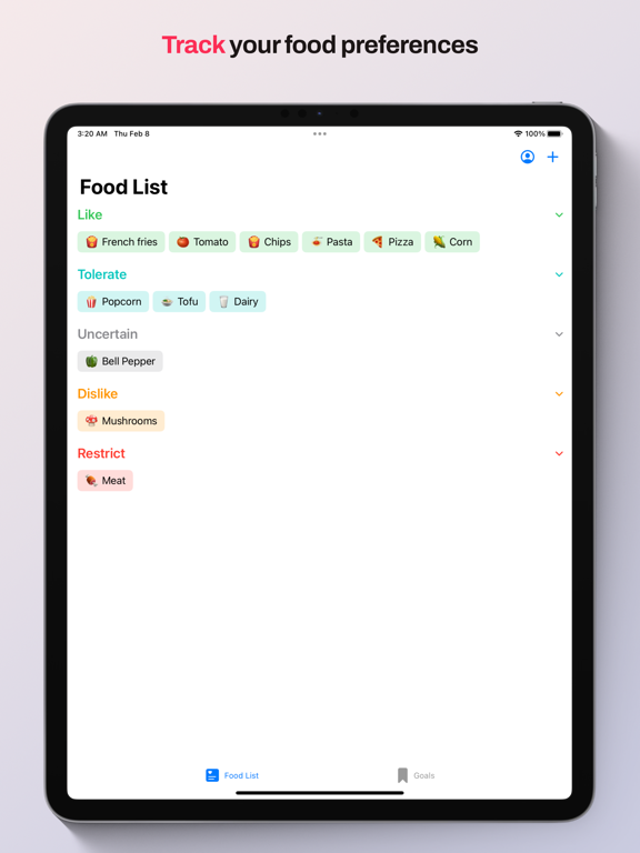 ARFID & Picky Eaters - Pitaya iPad screenshot 1 - Food & Drink app