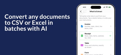 ignitai: Convert PDF to CSV ai screenshot 1