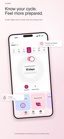 Flowy: Period & Cycle Tracker Screenshot 1 of 5
