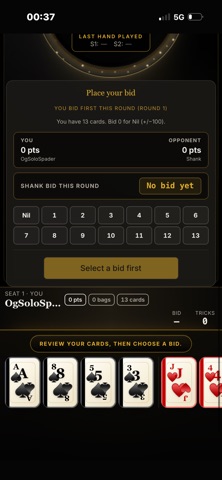 Spades 1V1 screenshot
