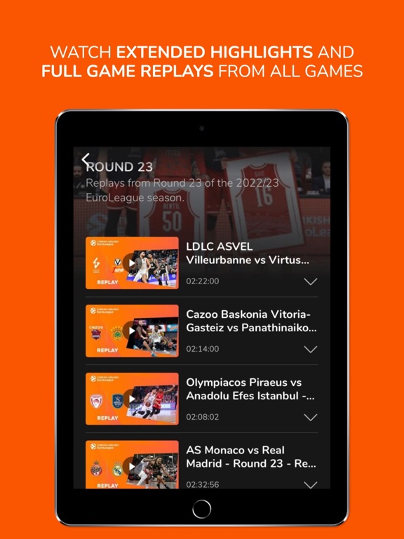 EuroLeague TV iPad screenshot 5 - Sports app