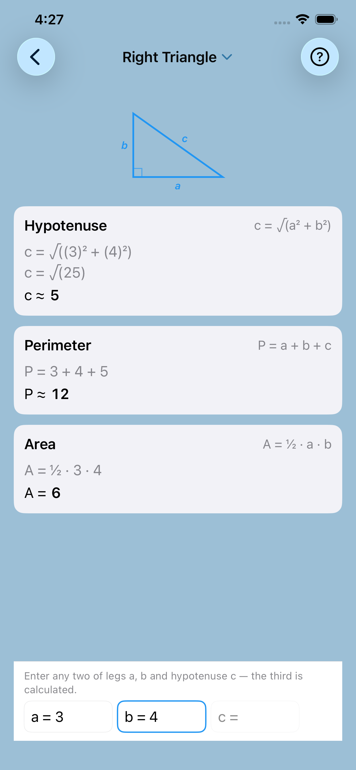 Geometry & Formula Calculator screenshot 3