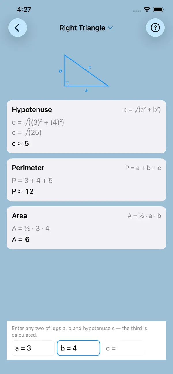 Screenshot #3 pour Geometry & Formula Calculator