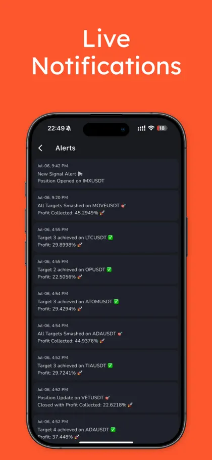 Screenshot 4 di 6 di Fenix Crypto Signals