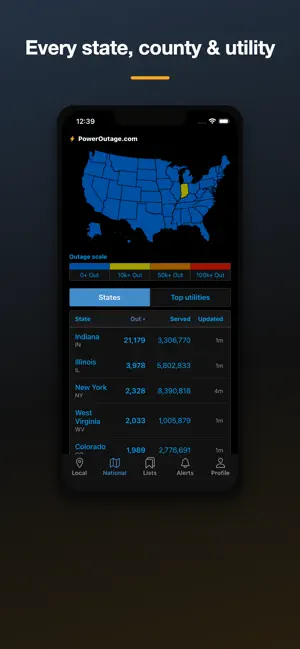 PowerOutage.com Lineman iPhone screenshot 2