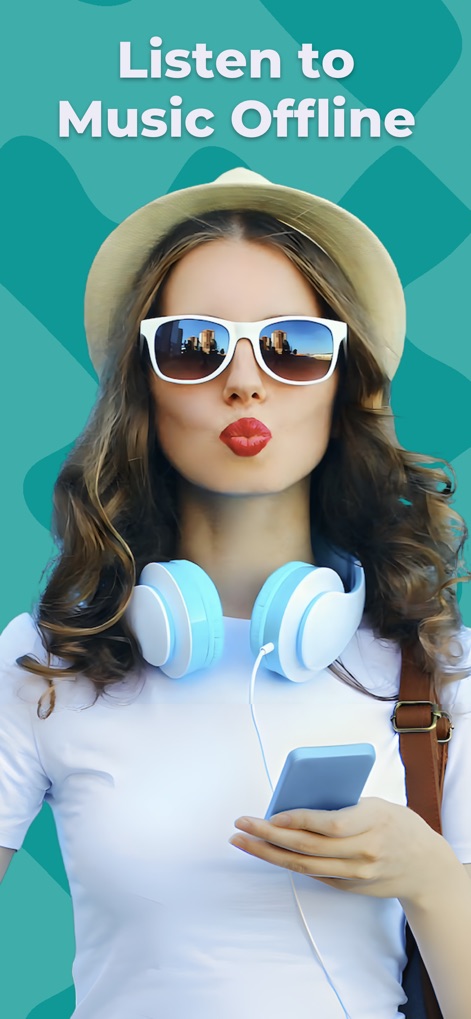 Offline Music - Weezer Player - Experience true music freedom with the app's core offline playback capability, highlighted by the 'Listen to Music Offline' banner and a user enjoying headphones.