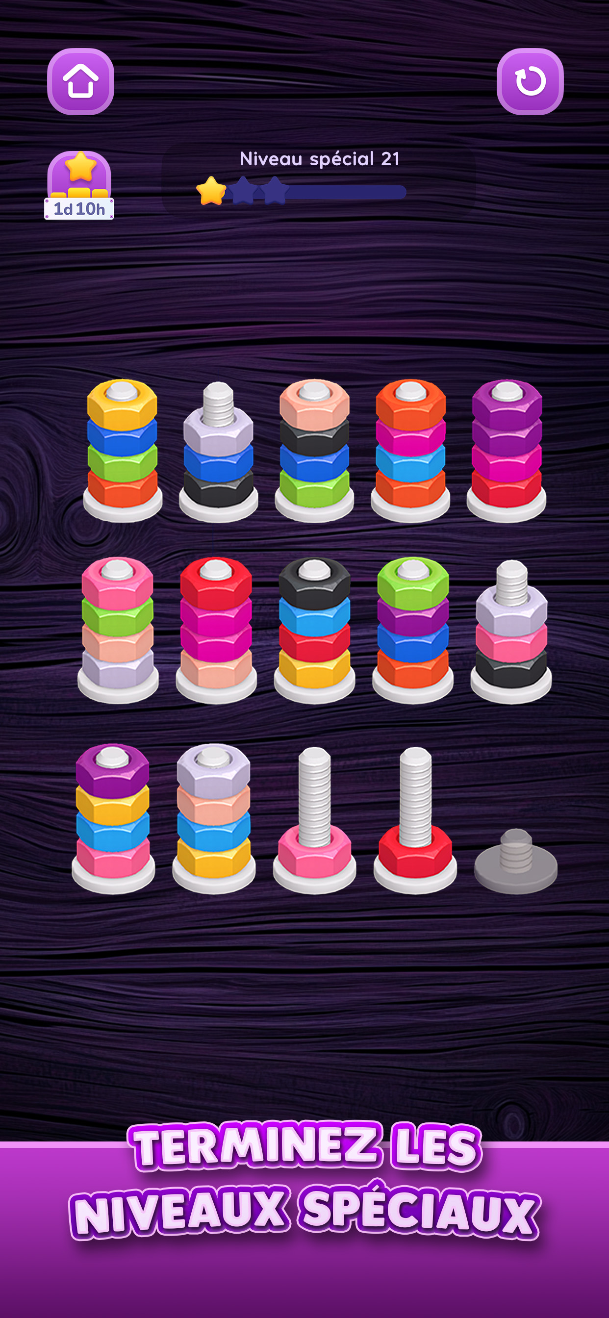 Nuts Sort: Jeux de Couleur