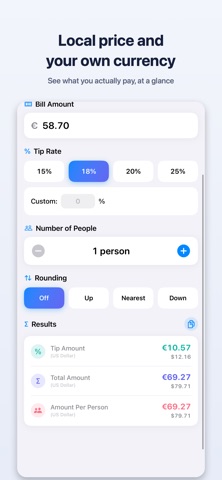 Tip Calculator & Currency Screenshot 1 of 5
