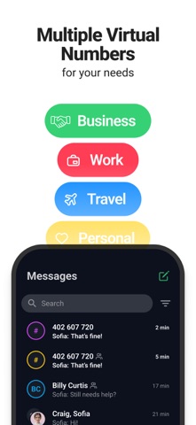 Call.com: 2nd Phone Number App Store preview screenshot 3