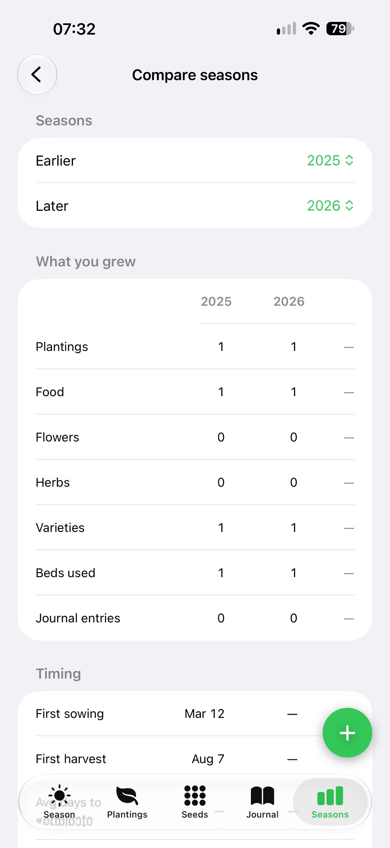Screenshot 1 of Seed & Season Log
