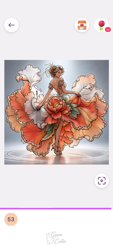 Gown Color - Paint by number screenshot 3