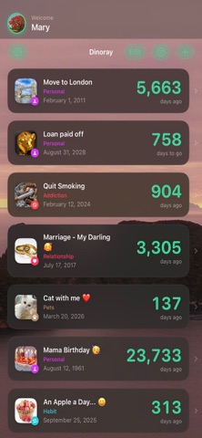Dinoray – Day Counter iPhone screenshot
