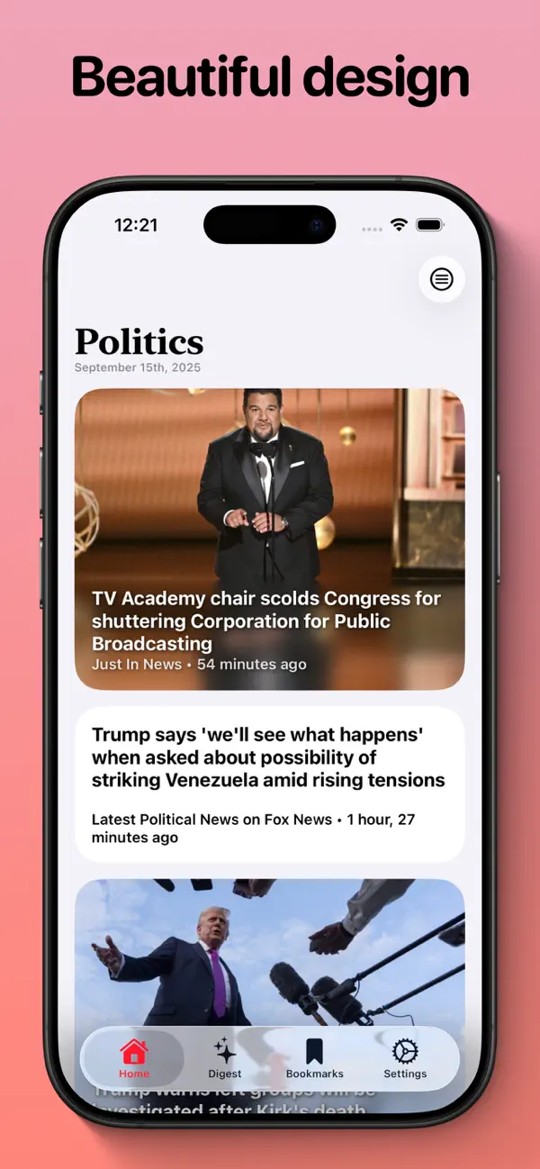 Screenshot #1 pour Ruby – Curated News Reader