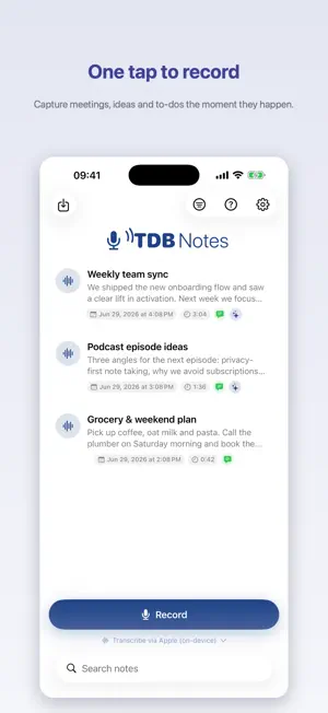TDB Notes: Voice to Text screenshot 2