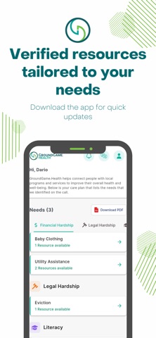 GroundGame Health iPhone screenshot