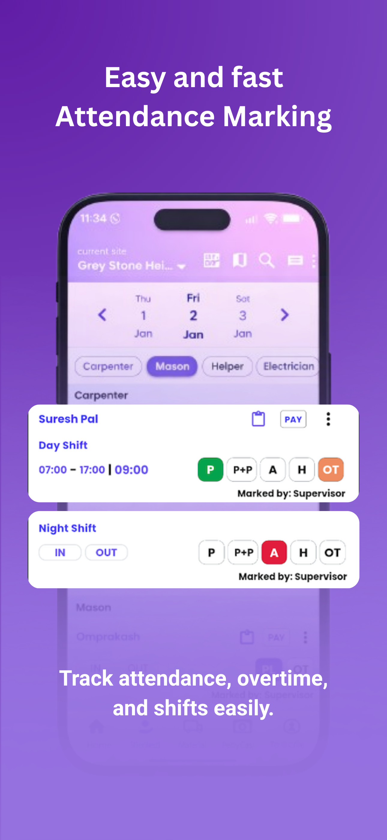 HajariBook: Attendance & Pagar