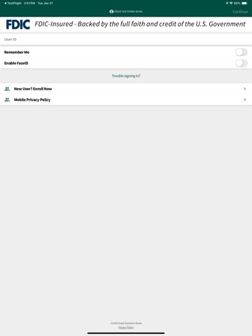 Great Southern Bank Mobile iPad screenshot