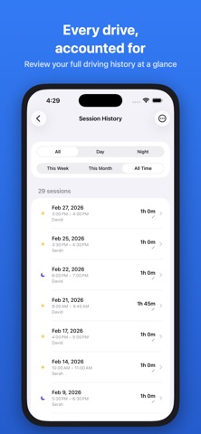 DriveClock  Log screenshot