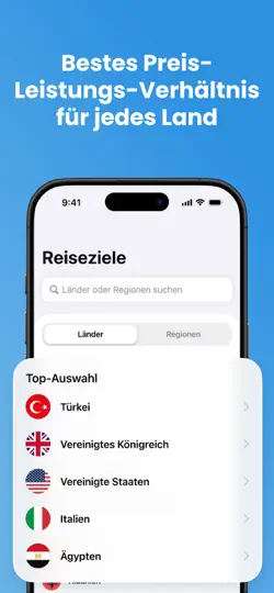 Screenshot von ESim Travel Mobile Internet auf dem iPhone 2